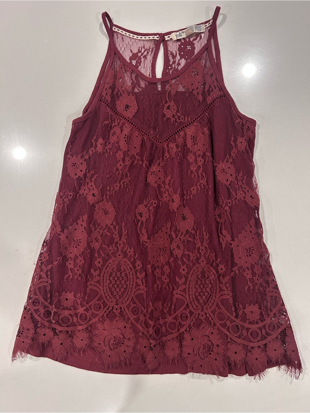 Jolt Burgundy Lace Dressy Tank